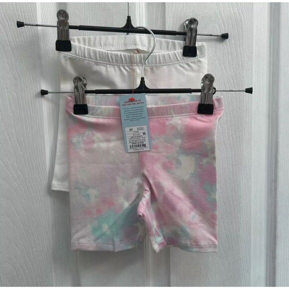 NWT Cat & Jack Toddlers Size 2T Bike Shorts Tie Dye Pull-On Pink - Picture 1 of 10